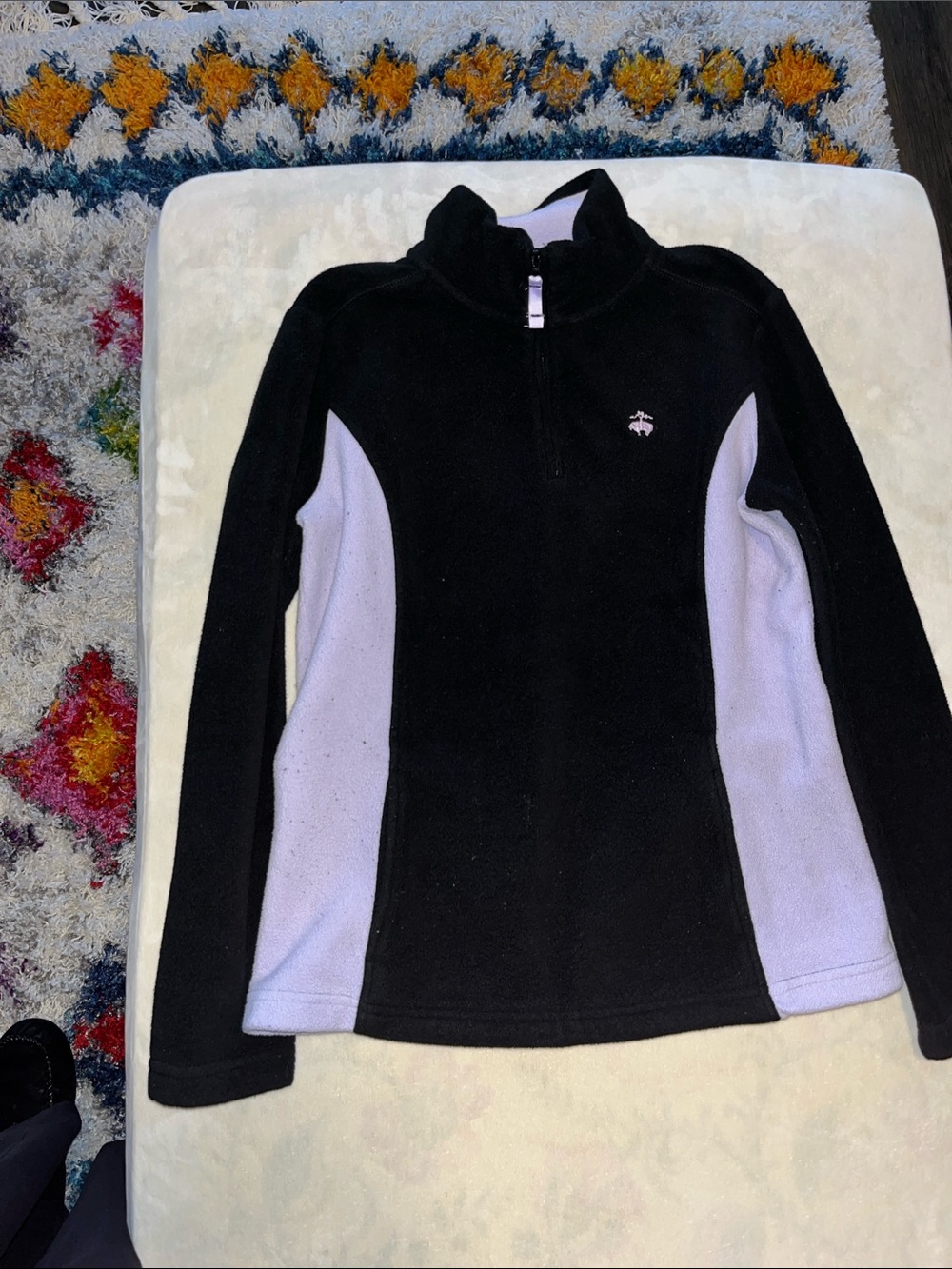 Brooks Brothers Black Fleece Pullover with Light Purple Neck Trim